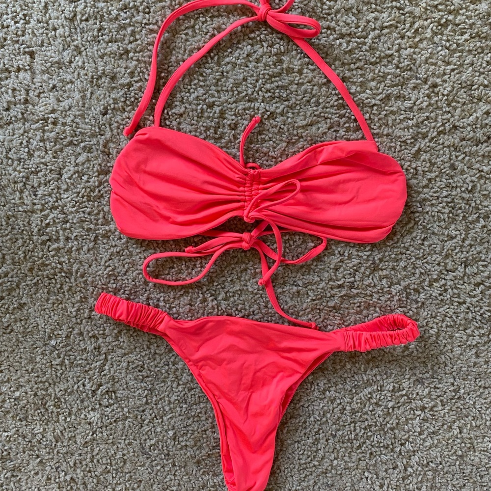 Frankie's Bikinis Coral Set